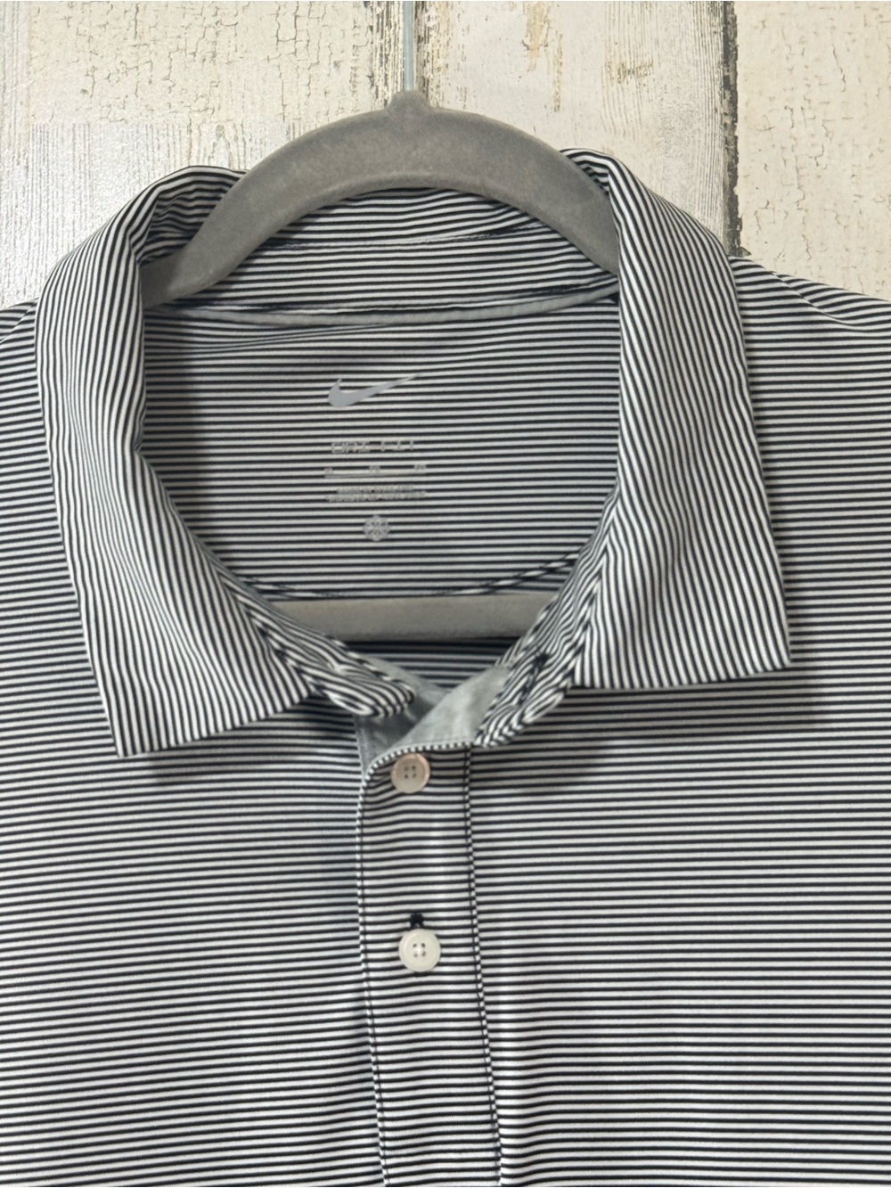 Nike Black White Thin Stripes Performance Short-Sleeve Polo - Picture 2 of 10